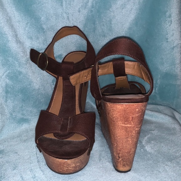 Cato Shoes - Cato Chocolate Faux Suede Wedges Cato Shoes - Cato Chocolate Faux Suede Wedges